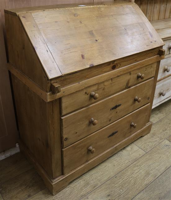 A pine bureau, W.100cm